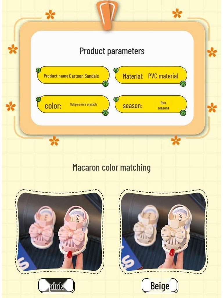 Protiskluzové Měkké Spodní Dětské Sandály s Kresleným Vzorem pro Dívky