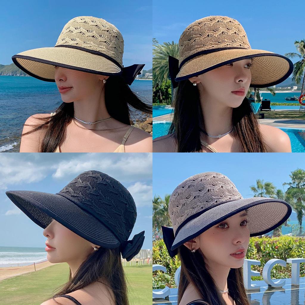 Modern Straw Hat With Large Brim For Sun Protection And Breathability Summer Outdoor Wear