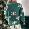 Women's Long Sleeve Turtleneck Christmas Printed Knitted Sweater Top T-Shirt