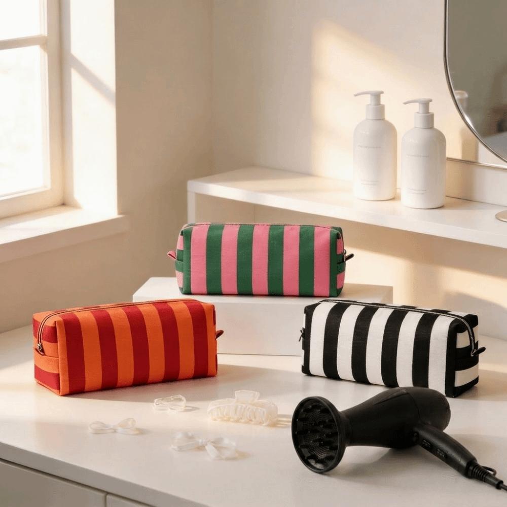 Dustproof Hair Dryer Storage Bag Stripe Cosmetic Bag Curler Storage Bag  Hair Tools Storage