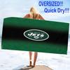 New York Jets Logo Print Beach Towel, Large Soft Quick Dry Towel for Beach Camping Swimming