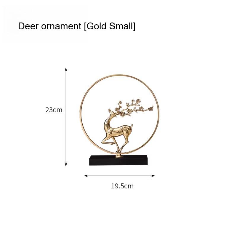 

Украшение «Цветущая слива и олень» для гостиной, легкая роскошь, высококачественное украшение для ТВ-тумбы, подарок на новоселье S золотой