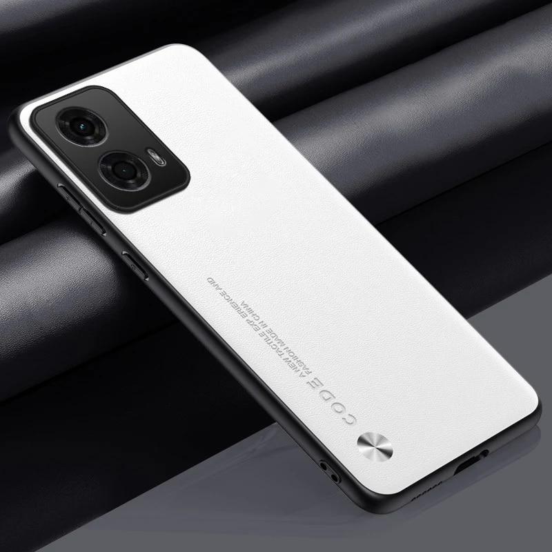 For Pu Case Leather Plain Motorola Moto G24 G 24 Back Cover Matte Silicone Shockproof Full Protection Soft Edge Phone Case For Moto G24 4g G84