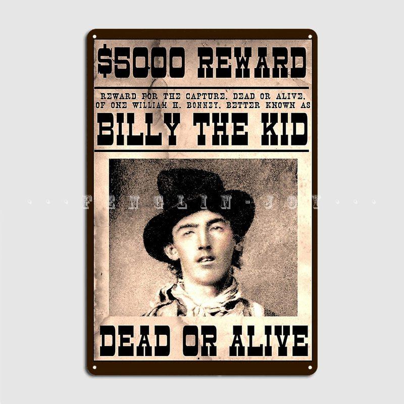 Billy The Kid Vintage Restored Wanted Poster Metal Plaque Poster Plates Printing Club Bar Tin Sign Posters 20x30cm