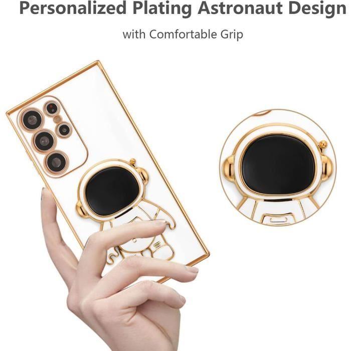 Coque de protection - Booling - pour Samsung Galaxy S24 Ultra - Silicone Blanc - Motif Space Man - Souple