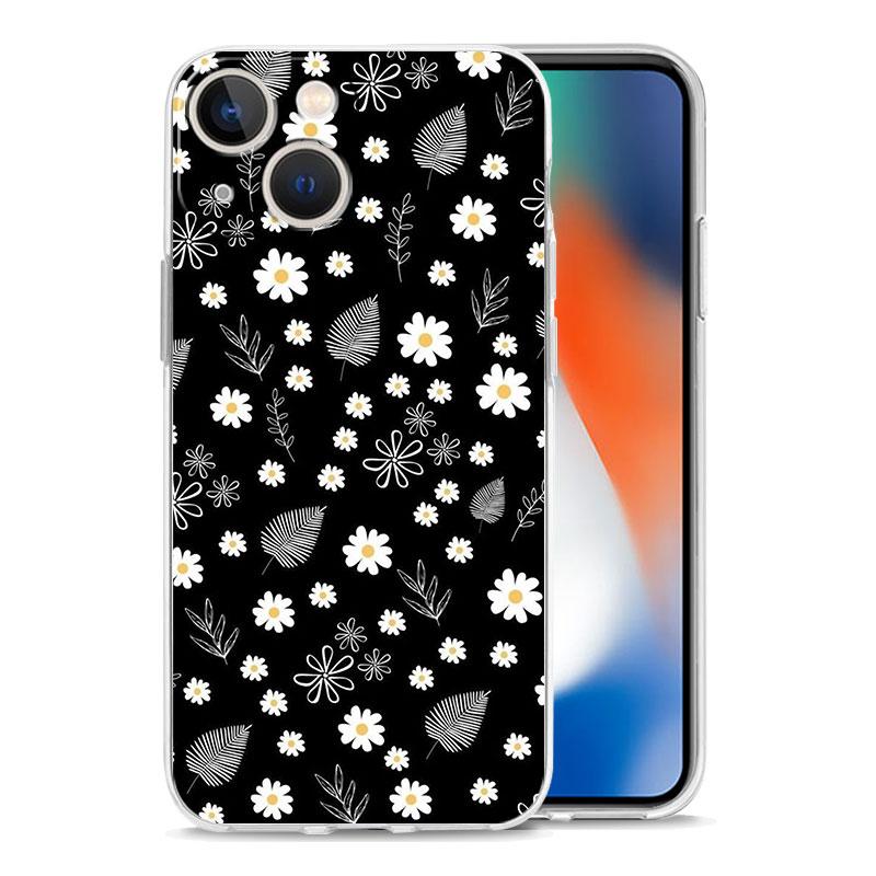 Phone Case For iPhone 17 Cases iPhone Air 16 15 12 13 14 Pro Max 7 8 Plus 16Pro iPhone11 Clear Soft Cover Elegant Flower