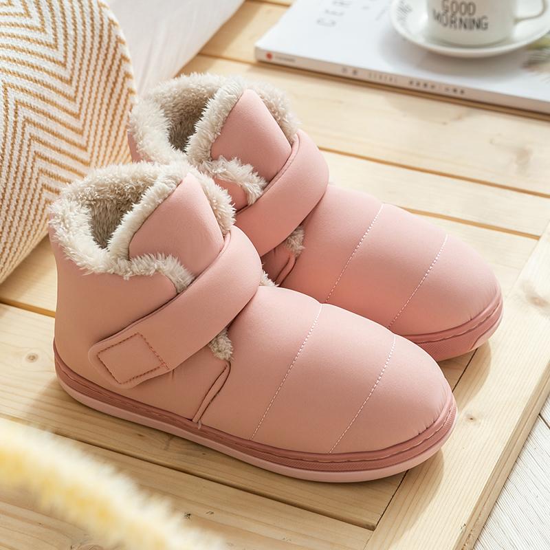 High-top cotton slippers women's winter new outer wear bag heel non-slip warm plush cotton shoes men's winter