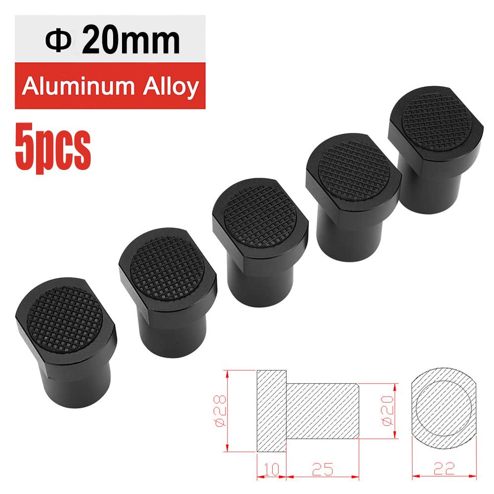 Aluminum Alloy Workbench Tenon Stopper Woodworking Table Limit Block with Anti-skid Gasket Used for 19/20mm Hole Desktop Clip