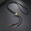 Copper Men Necklace Silver PU Leather Necklace Personality Ox Head Pendant Necklace  Women