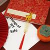 Auspicious Golden Plated Year of Goat Hanging Ornament Red Tassels for Lunar New Year Party Home Decor