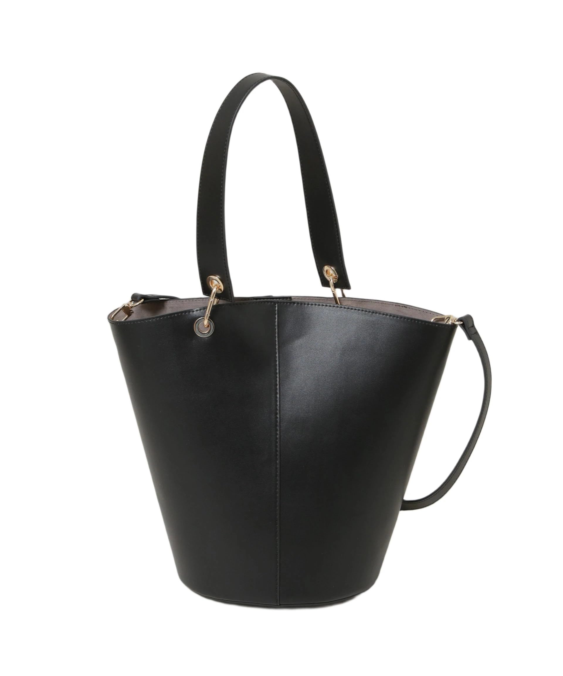 

Nano Universe Asymmetrical Handle Bucket Tote, Women s, F 010, Black, 669-5232302