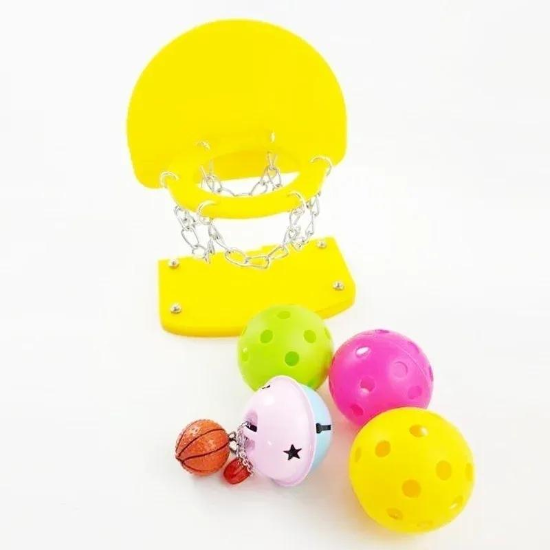 Parrot Intelligence Training Toy Pet Bird Toy Mini Basket Bird Shooting Pet Basketball Stand