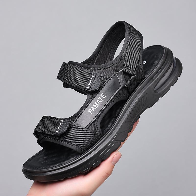 

Casual sandals men s tide 2025 summer new men s fashion heightening air cushion beach shoes Velcro sandals men s shoes 38