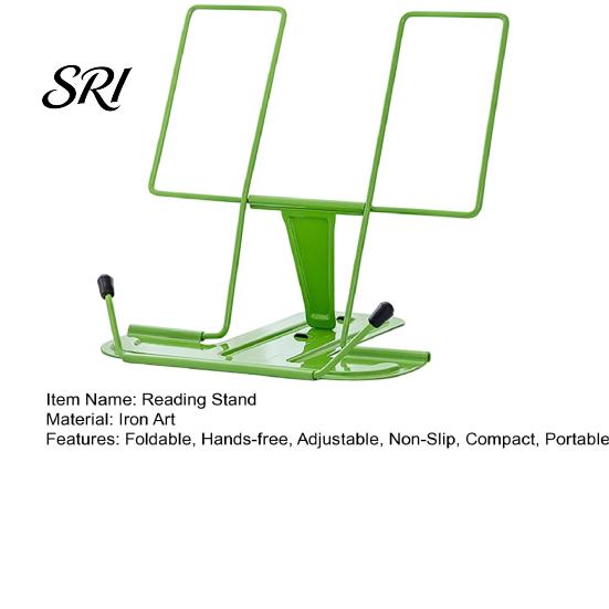 Book Holder for Office Use Foldable Iron Stand Adjustable with Non-Slip Base Portable Desktop book, Sheet Music & Study Stable