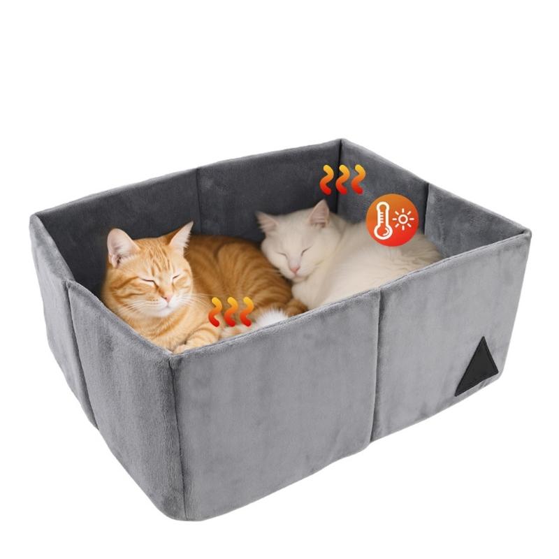 Polyester Pet House Warm Thick Velvets Thermal Cats Bed For Indoor Kitten Quick Assembly Compacts Storage Design