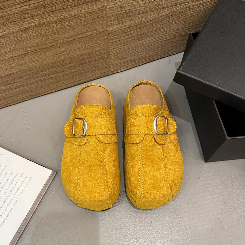 JMXD-толстая подошва полутапочки Bag Head женская летняя верхняя одежда одна педаль классные тапочки 35 жёлтый 2443₽