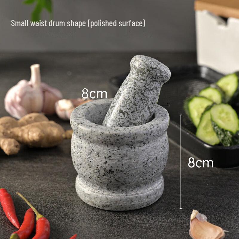 Natural Stone Garlic Press and Herb Mortar and Pestle Set