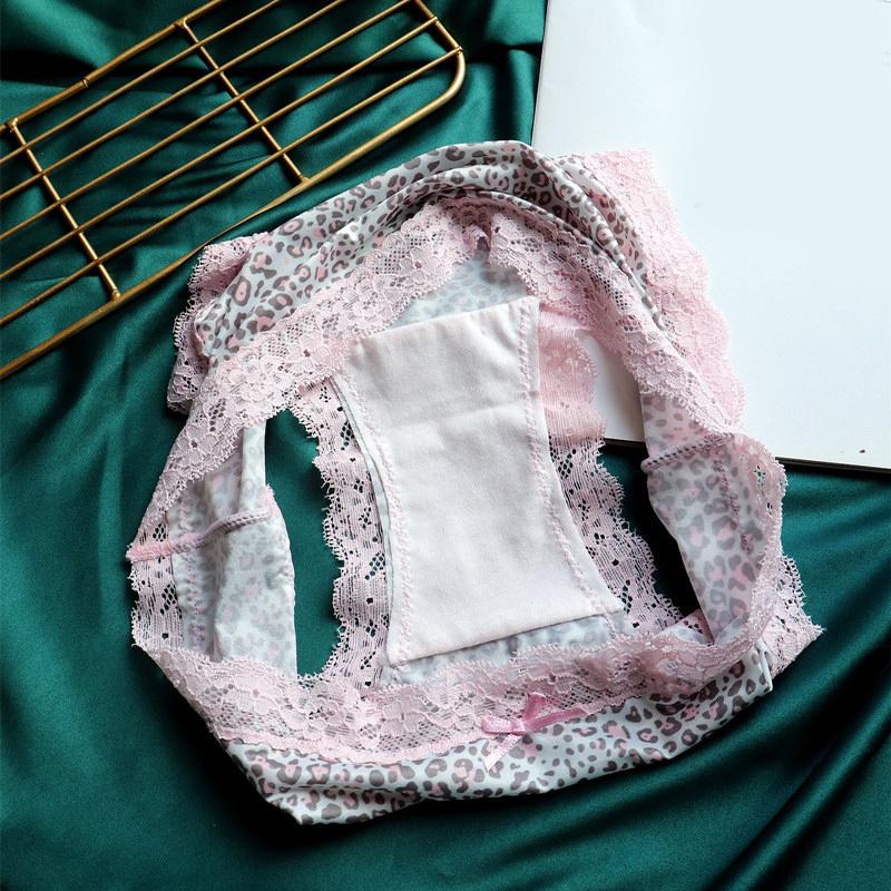 Dámské kalhotky Sexy krajkové nízké leopardí pohodlné spodní prádlo 160