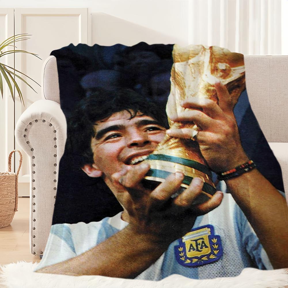 Football Player Blanket Plush Nap Sofa rug D-DiegoS for Living Room Office Bedroom M-MaradonaS Birthday Home Travel Kid Gifts