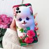 For Vivo V21e V2061 / V21 4G 5G V2050 V2066 Phone Case VivoV21e V 21 4G Elegant Floral Cat Printing Soft Silicone TPU Cases