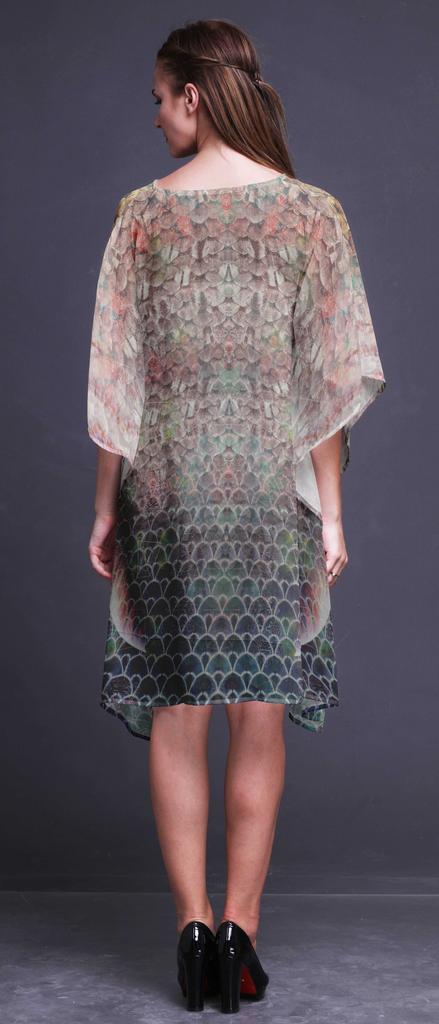 Phagun Short Caftan Midi Dress Beach Swimwear Cover Up Womens Kaftan-4X-5X