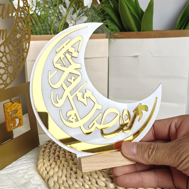 Eid Mubarak Table Centerpiece Signs Eid Mubarak Freestanding Tabletop Ornament for Ramadans Mubarak Eid Decorations