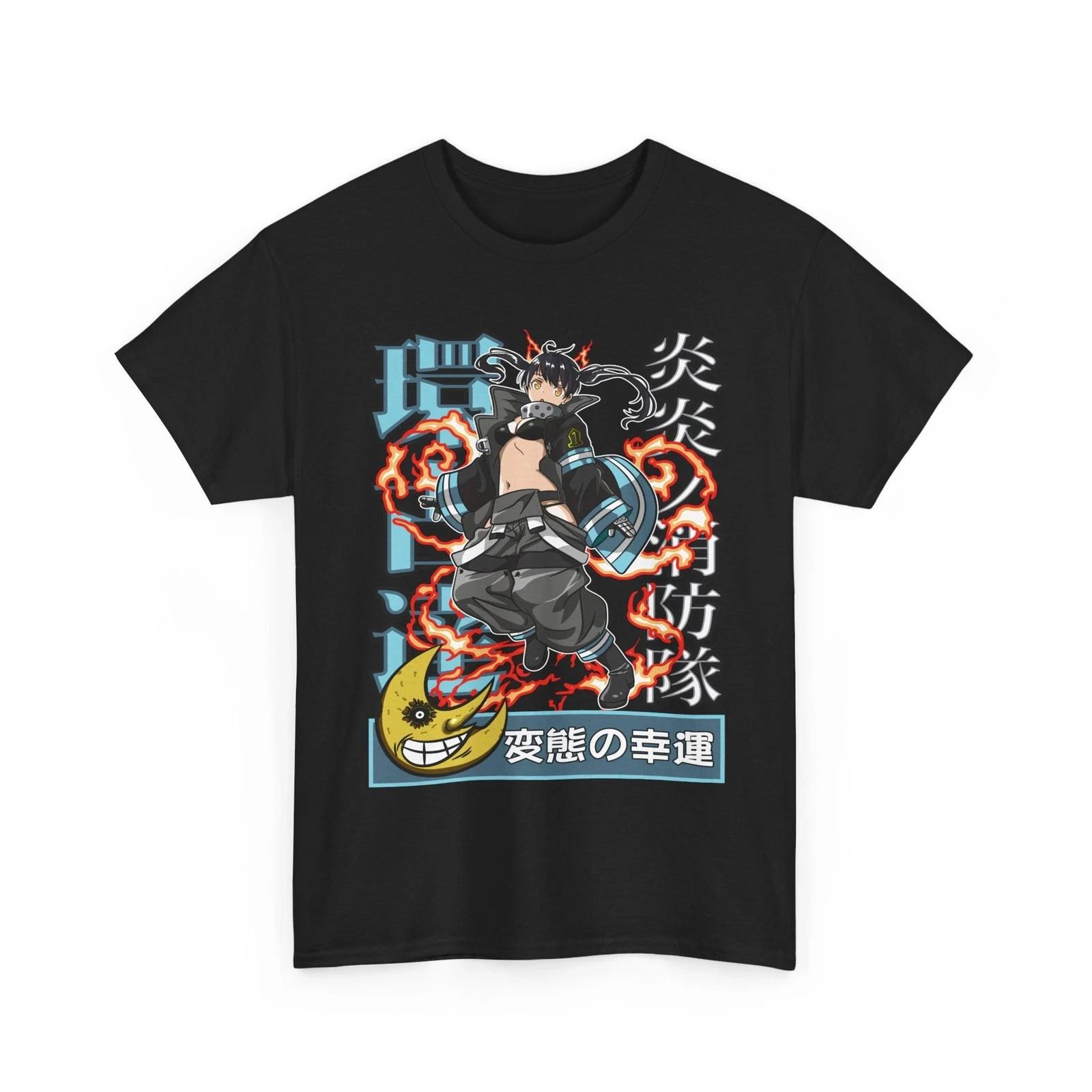 Anime Fire Force T-shirt, Tamaki Kotatsu Tee, Skitaru Shonen Firefighters Shirt XXL