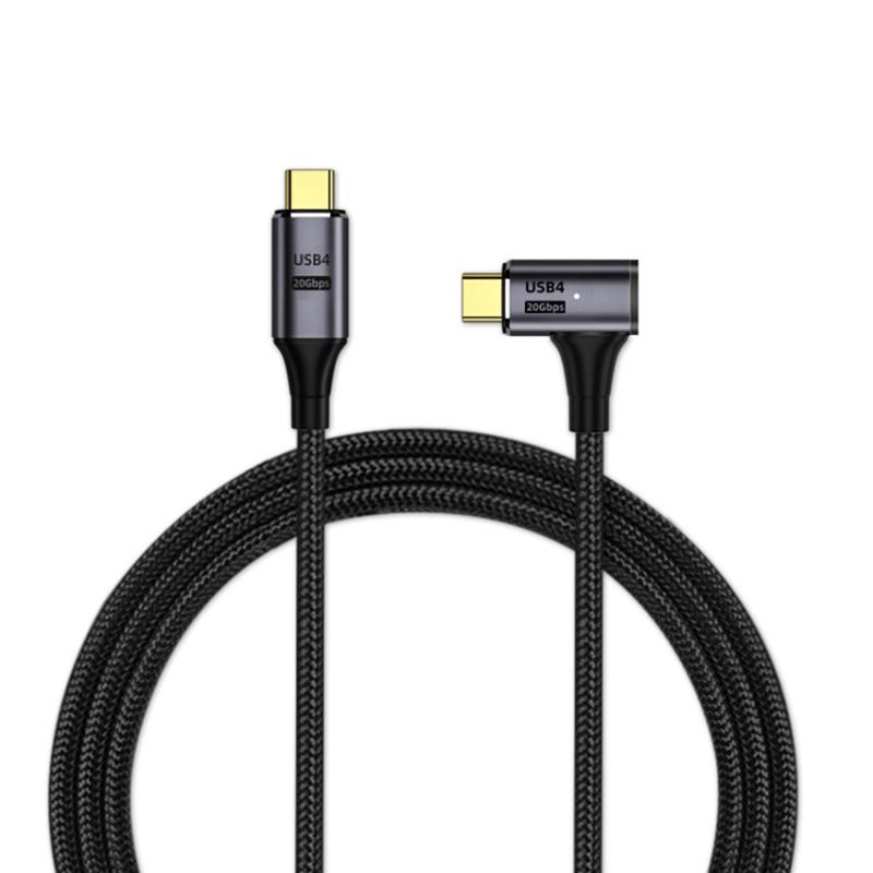 

2m PD 100W 5A USB4.0 20Gbps Data Cable Support 8K/60hz Type-C to Type-C Side-Angled Magnetic Charging Cable As Shown A