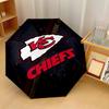 Kansas City Chiefs Print Auto 8?Ribs Folding Umbrella Wind Resistant Lightweight Automatic Umbrella For Daily Travel