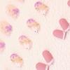 24 Pieces Frosted Texture Short Flower Sweet French Fake Nails  Box 24 Pieces