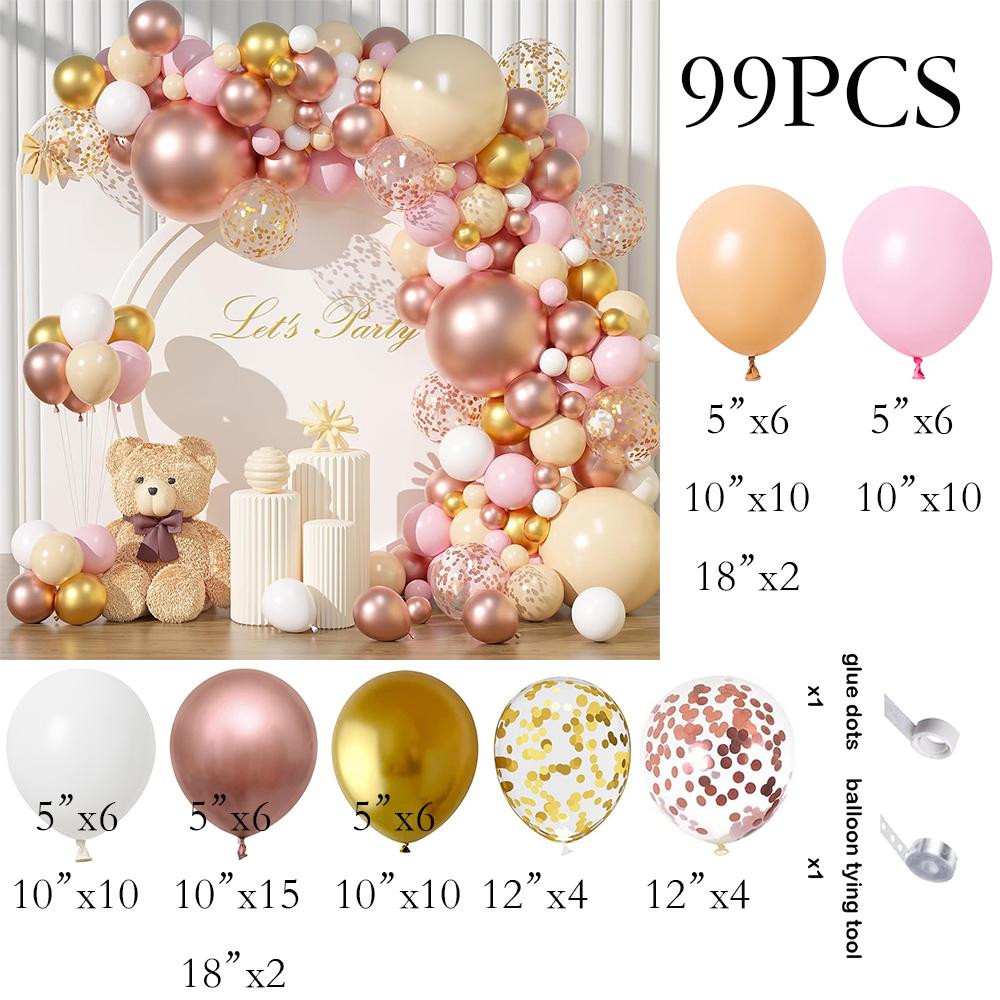 

Rose Gold Balloons Garland Nude Pink White Gold Confetti Balloon Arch Kit Baby Shower Wedding Anniversary Birthday Party Decor AS Picture