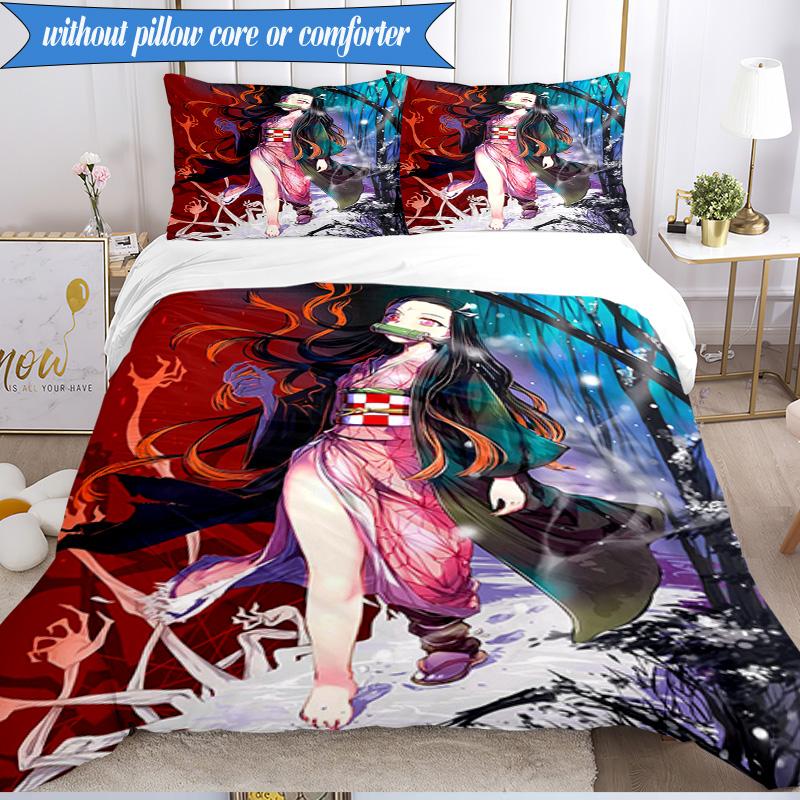 Anime Samurai Warrior's Journey 3pcs K-pop music group Bedding set,Ideal for Bedroom, Dormitory,Including Duvet Cover And 2pcs Pillowcases,Fan gifts