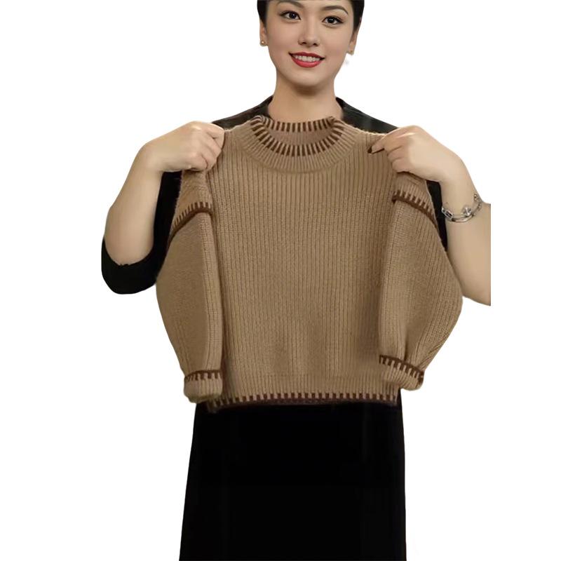 Kids' Unisex Red Camel Sweater, Winter Knitwear, Korean Style, Medium & Large Sizes, Thick Pullover.