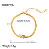 ins inlaid with colored love zircon flat snake chain bracelet plated with 18K gold stainless steel light luxury waterproof jewelry