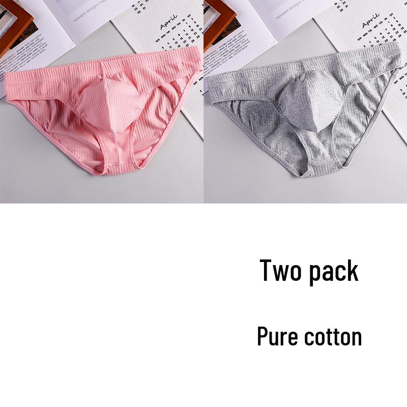 Herren Reine Baumwolle Atmungsaktive Gerippte Slips - Jugend U-Beule Sexy High-End Shorts