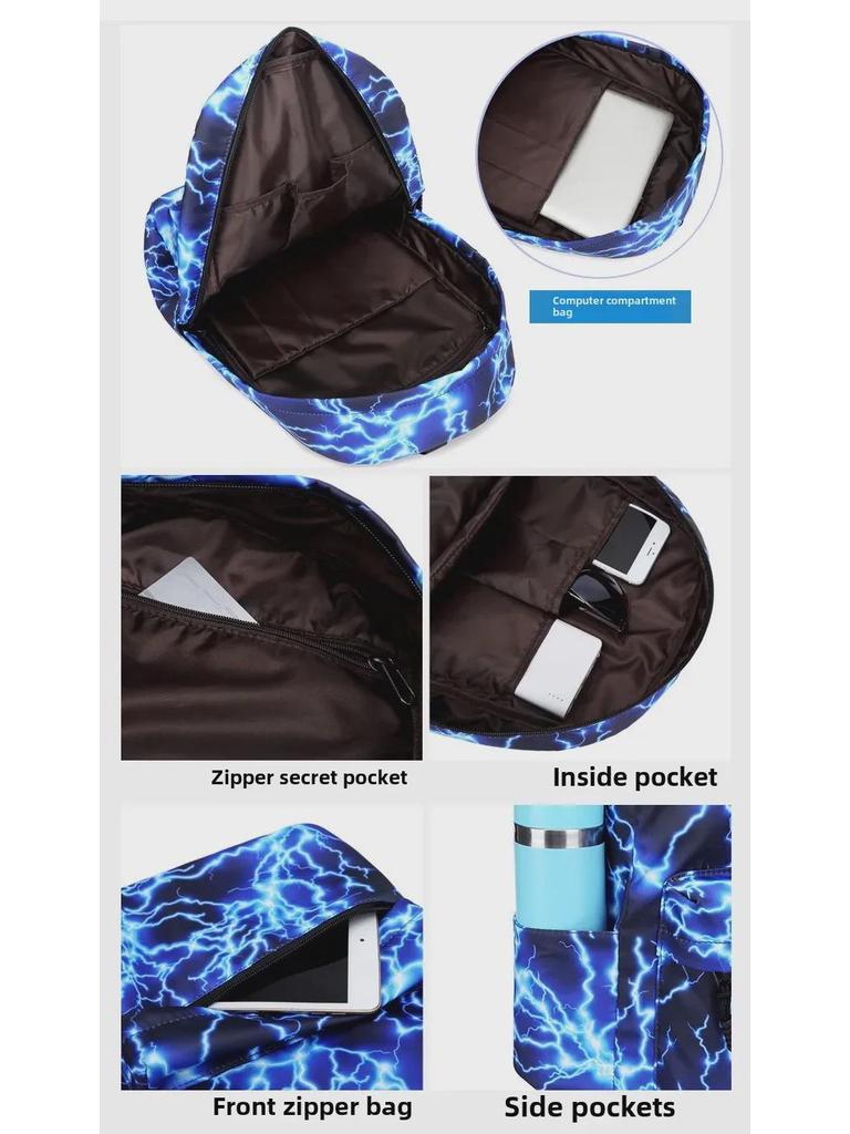 Zaino Starry Sky Lightning per studenti junior e senior – Borsa scolastica e da viaggio unisex