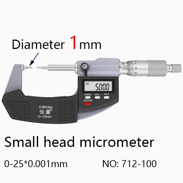 Hengliang 0-25mm 0.001mm Measurement High-precision Stainless Steel Blade Tip Keyway Small Head Micrometer Micrometer Digital