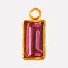 6pcs Rectangle Geometric Crystal Pendants Stainless Steel Charms For Jewelry Making Supplies Metal Rhinestone Charm DIY Bracelet