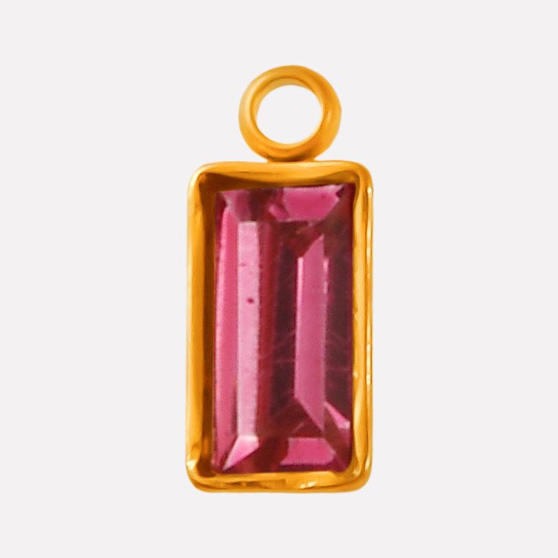 6pcs Rectangle Geometric Crystal Pendants Stainless Steel Charms For Jewelry Making Supplies Metal Rhinestone Charm DIY Bracelet