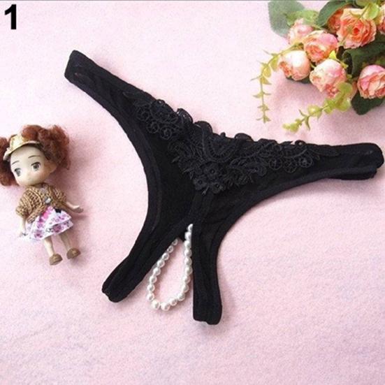 G-string Panties Low Waist Open Crotch See-through Hollow Hip G-String Panties Women Accessory