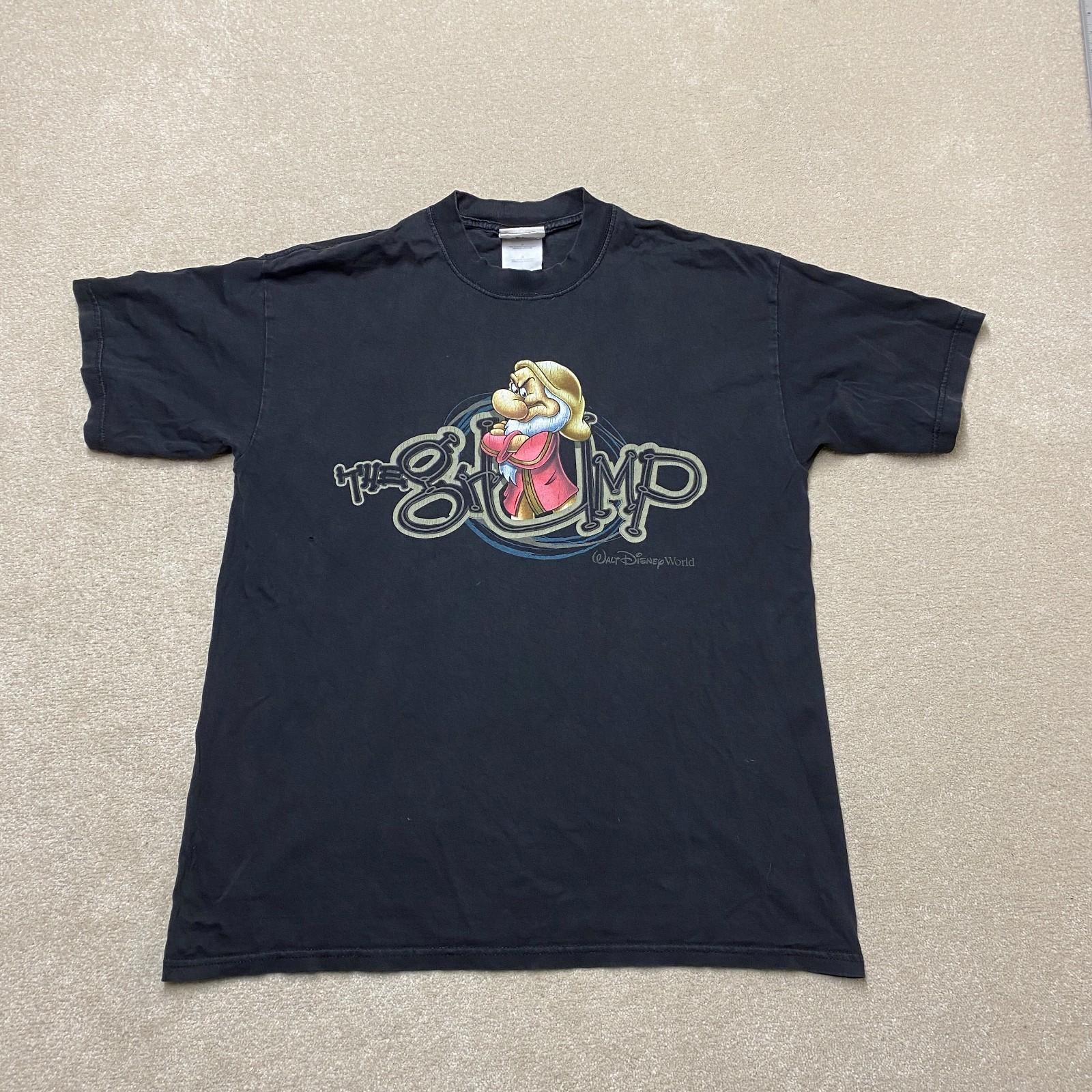 Snow White Vintage T-Shirt Large Black Grumpy Walt Disney World Cotton Graphic S