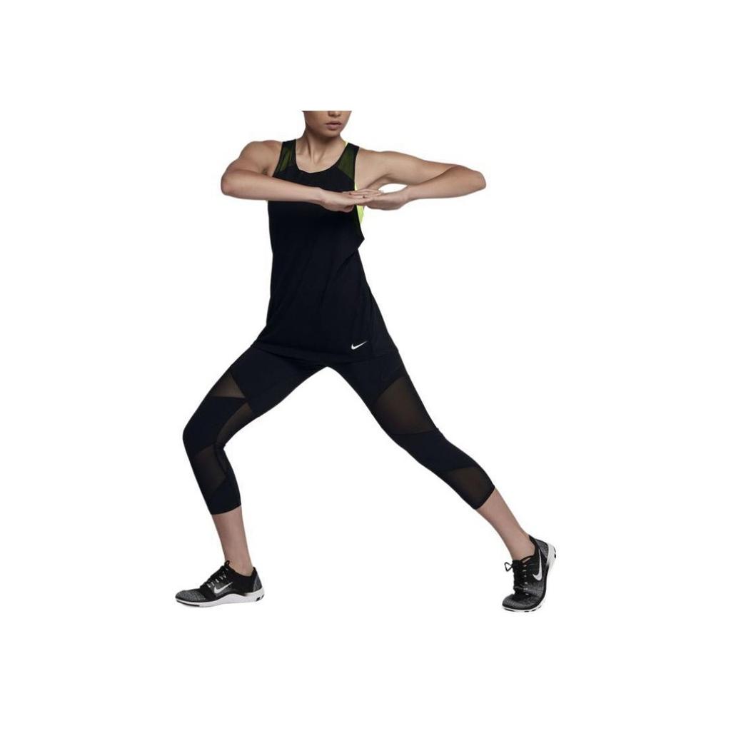 Nike Fly Lux Solid Logo High Waist Training Capris Women Bottoms Black 933628-010