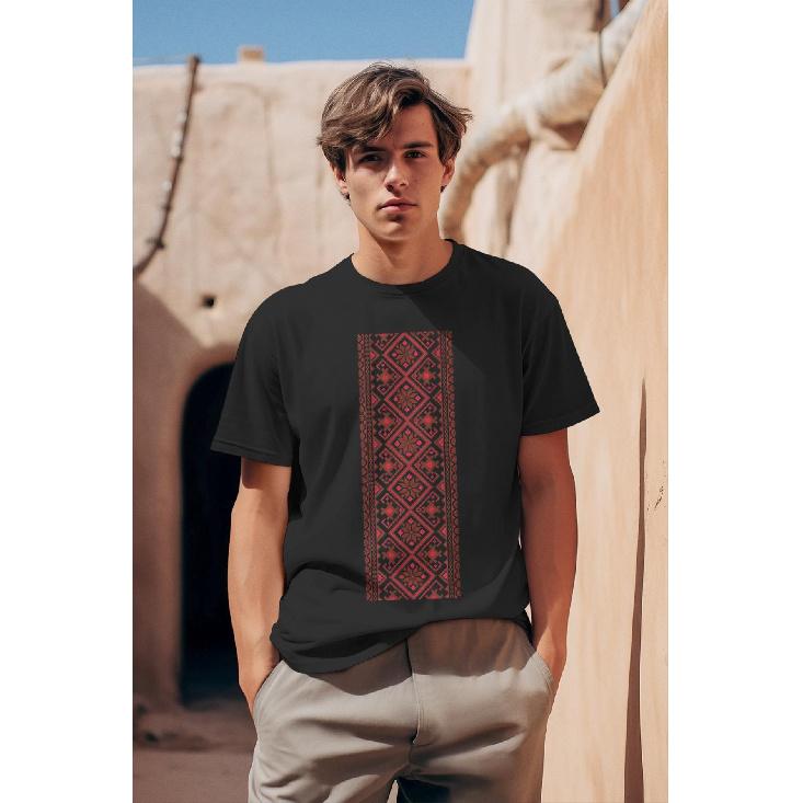 Unisex T-Shirt Featuring A Traditional Ukrainian Vyshyvanka Design, Perfect As A Gift For
