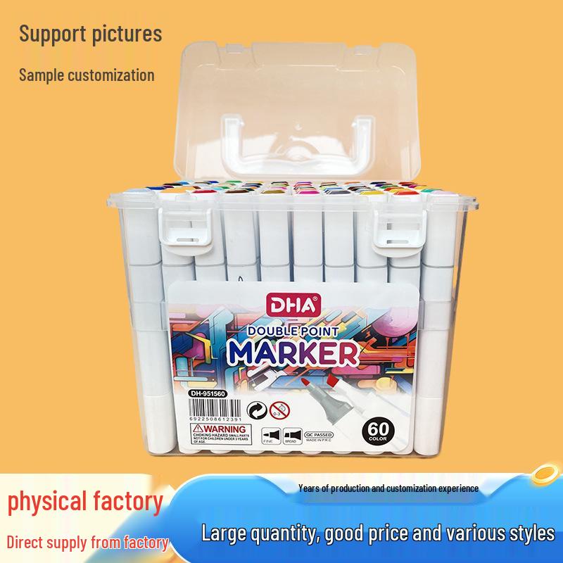Double-Ended Quick-Dry Oily Markers: Student Watercolor & Children's Outlining Set