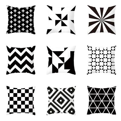 Nordic Creative Black and White Striped Geometric Printing Cushion Cover for Home Living Room Sofa Bedroom Decoration Pillowcase
