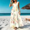 Floral Sleeveless Maxi Dress Versatile Flowy Lightweight Summer Dress for Beach Vacation,Casual Daily Wear,Dating Outing