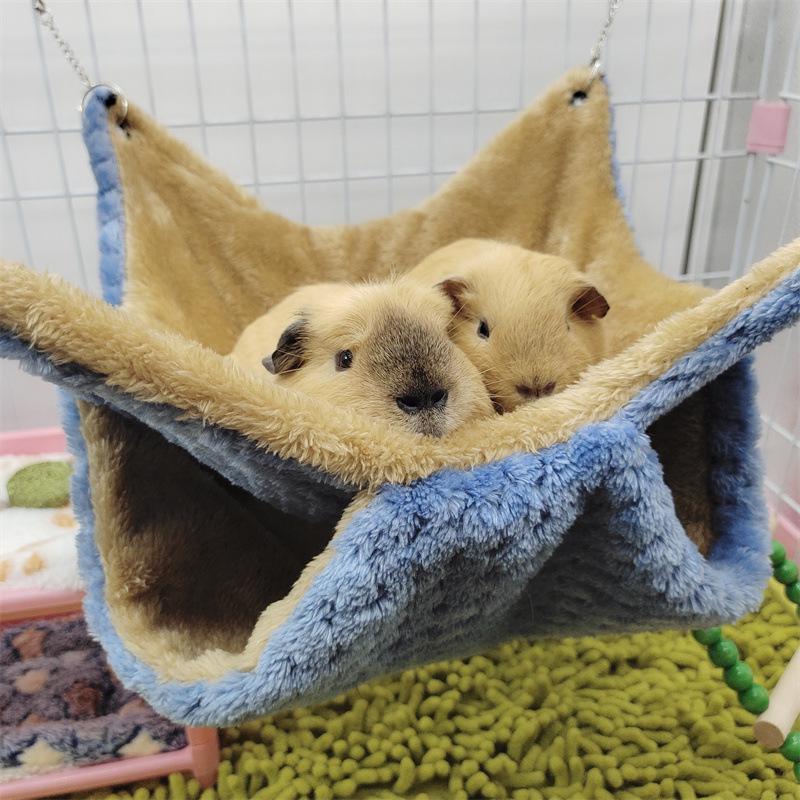 Hammock for Rats Double Thick Plush Winter Warm Bed for Hamster House Nest Sleeping Bag Hanging Tree Bed Guinea Pig Pet Supplies