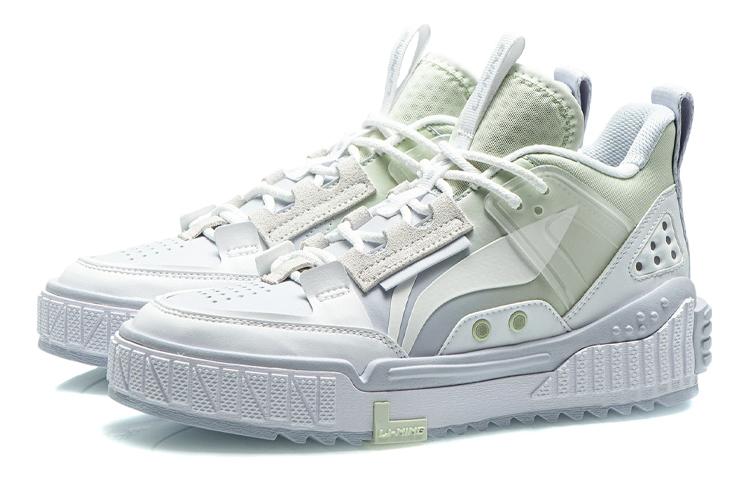 Li Ning NO.258 New Journey Abrasion Resistant Breathable Mid Top Skateboard Shoes Women's Freshwater Green AGCR312-4