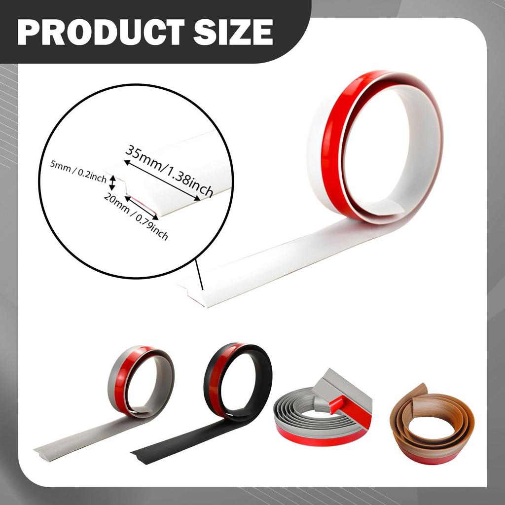 2M Flooring Seam Strip Laminate Strip 3.5cm Wide Waterproof Cuttable for Door Threshold Uneven Surface Joining Gap Kitchens