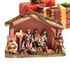 Holz Krippenset Religiöse Heilige Familie Figuren Mittelstück Ornamente Holz Krippe Krippenfiguren Dekorationen